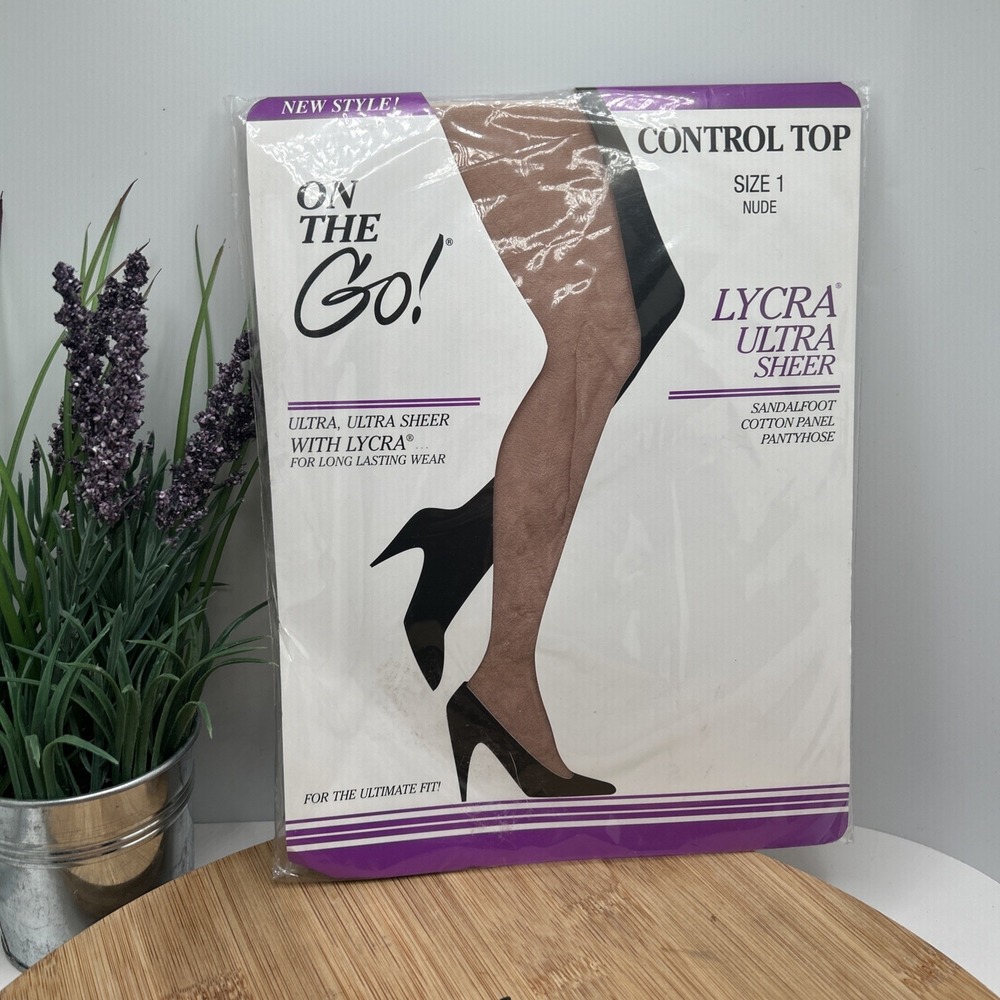 Women's On The Go! Control Top Pantyhose NUDE Lycra, Ultra Sheer Size:‎ 1